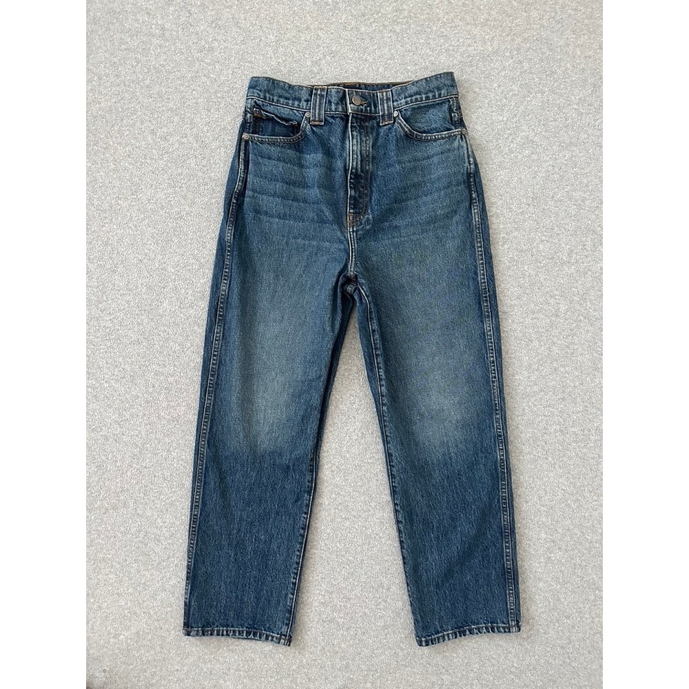 KHAITE Shalbi Jeans Womens 30 Blue High Rise Straight Leg Cotton Made in USA